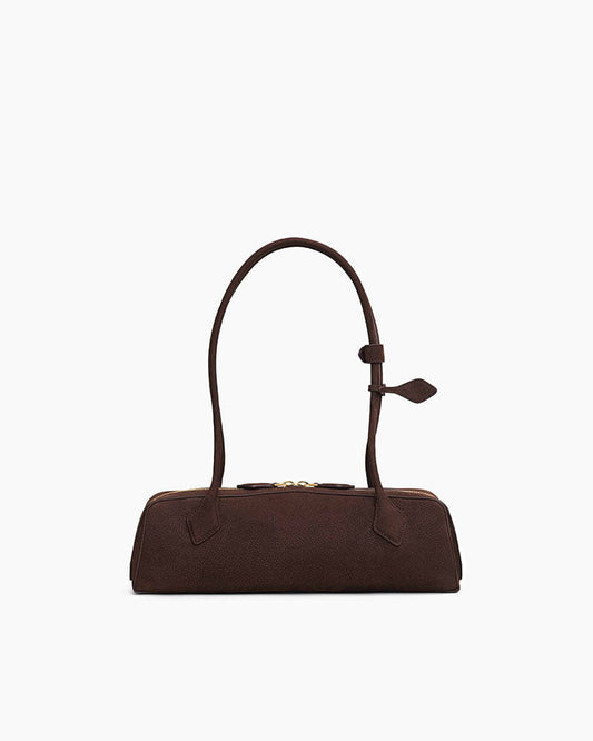 Vespera Suede Calfskin Double Zip Tote Shoulder Bag