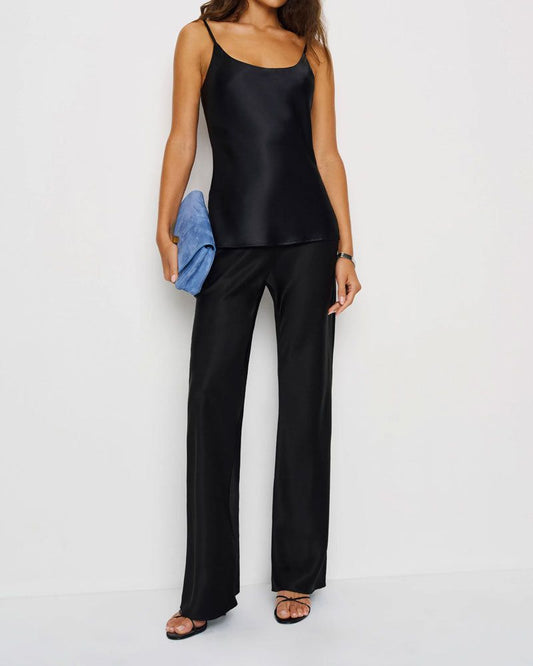 Gale Satin Mid-Rise Bias Pant