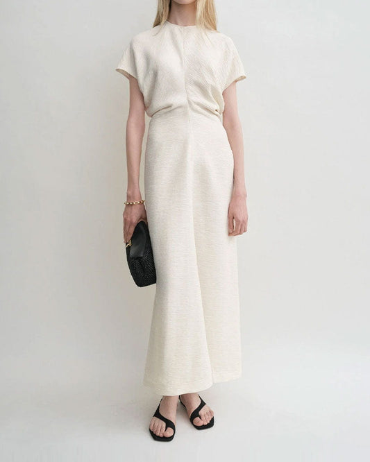 Women's Crinkled Viscose Blend Maxi Dress