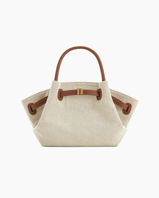 Structured Canvas Trapeze Top-Handle Bag