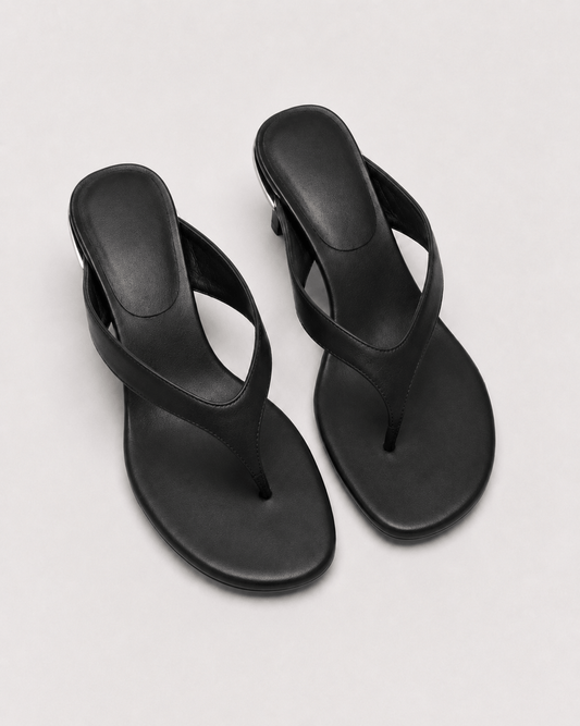 Women’s Leather Thong Kitten Heel Sandals
