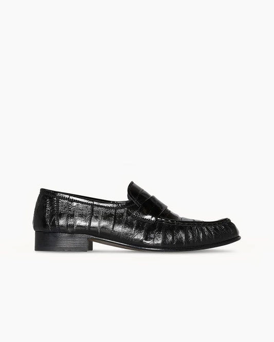 Men Soft Loafer Black in Eel