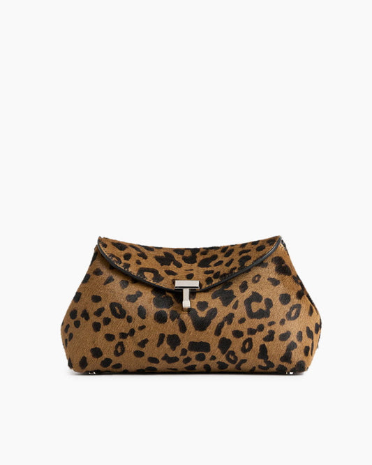 (Pre-sale)Mini T-Lock Clutch in Leopard Print Pony Hair