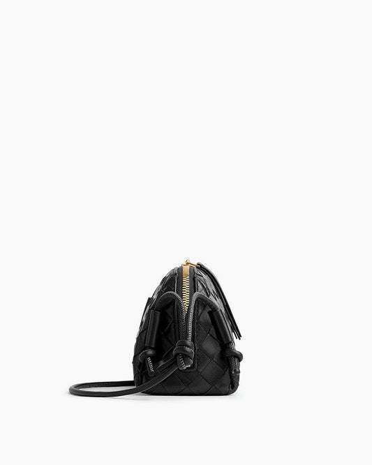 Women's Concert Pouch Intrecciato Leather Shoulder Bag