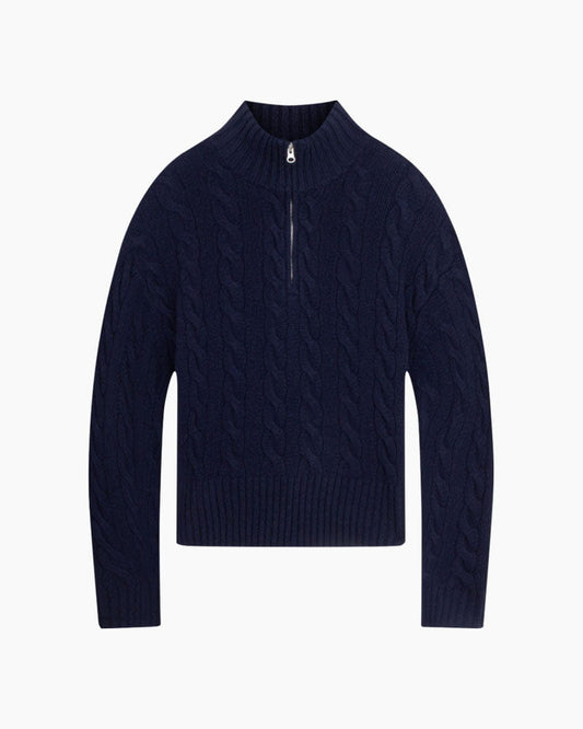 Women's Cable knit Half Zip Sweate