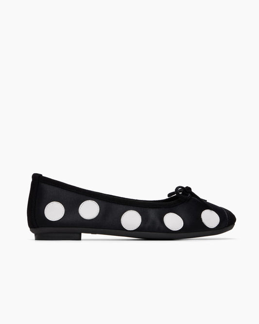 Satin Polka Dot Ballet Flats