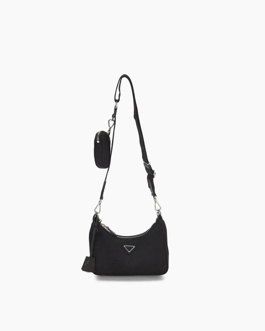Re-edition 2005 Tessuto Hobo Bag in Black