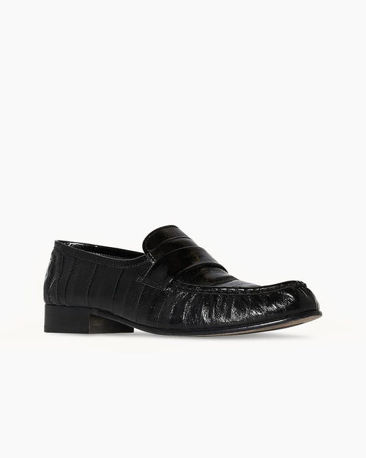 Men Soft Loafer Black in Eel