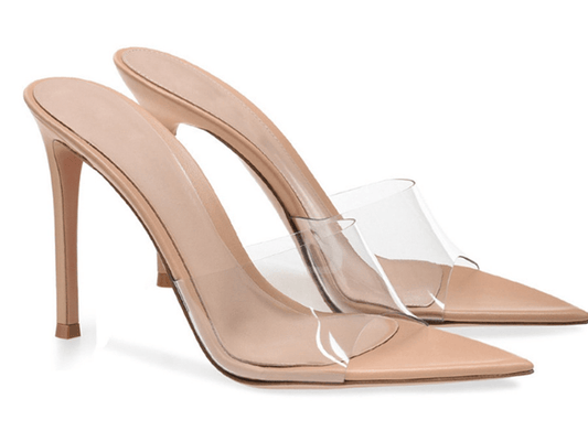 (Clean Up) Transparent PVC Pointed Toe Sandals