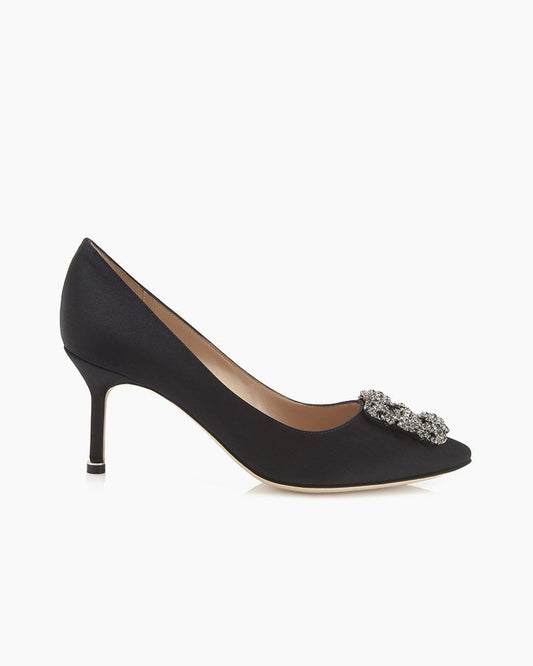 Refined Satin Crystal Snowflake Stiletto Shoes