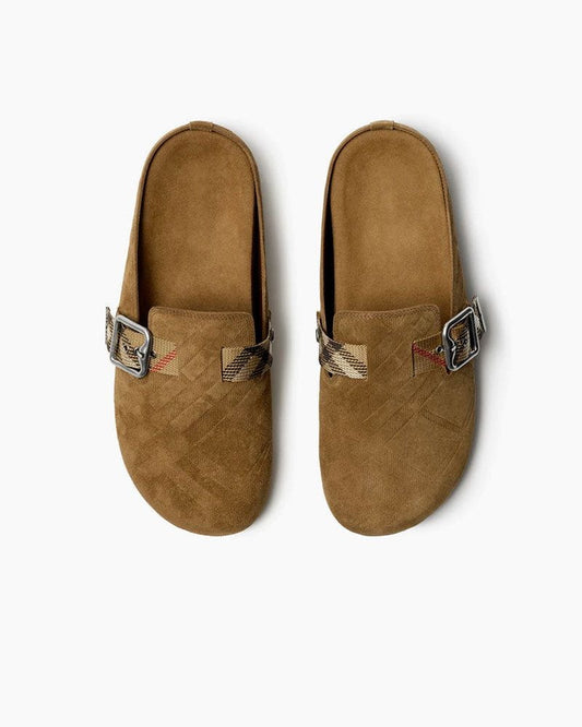 Check Pattern Suede Urchin Clogs
