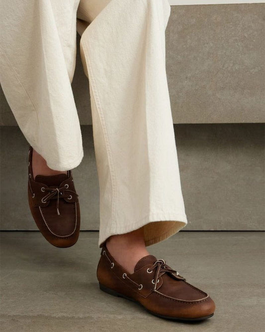 Women's Classic Unlined Leather Boat Shoes