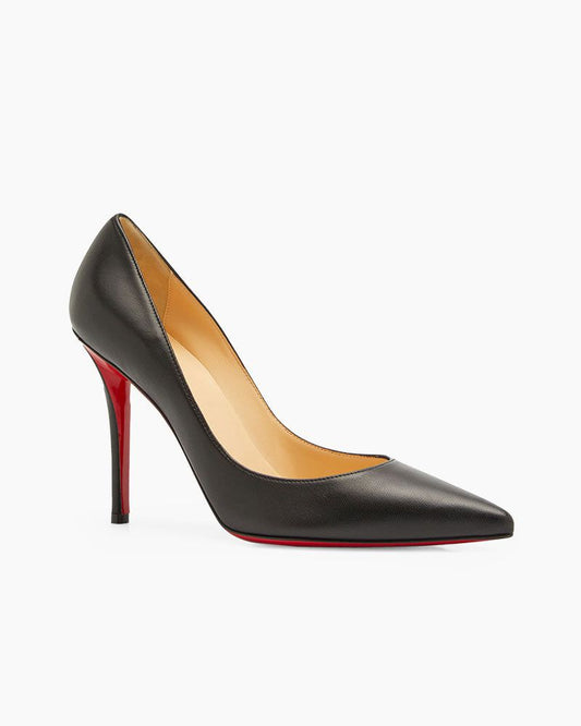 Apostrophy Leather Pointed Red-Sole Pumps