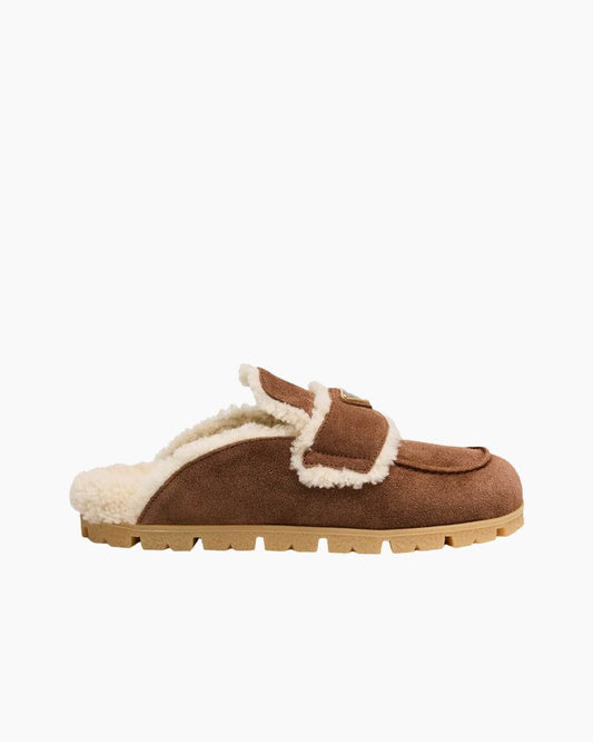 Suede Shearling Cozy Loafer Mules