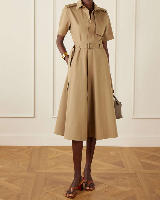 Chic-Weekday-Trench-Style-Belted-Midi-Dress-2