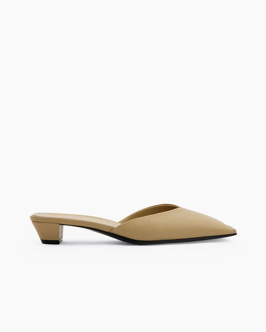 Minimalist Square Toe Low Heeled Mules