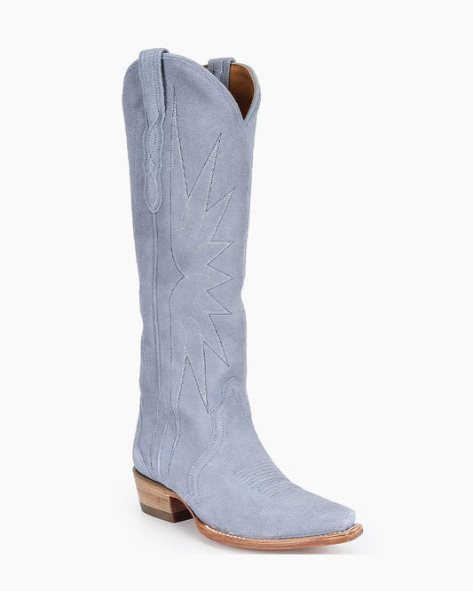 Weekend-Rodeo-Style-Chambray-Suede-Western-Boots-1
