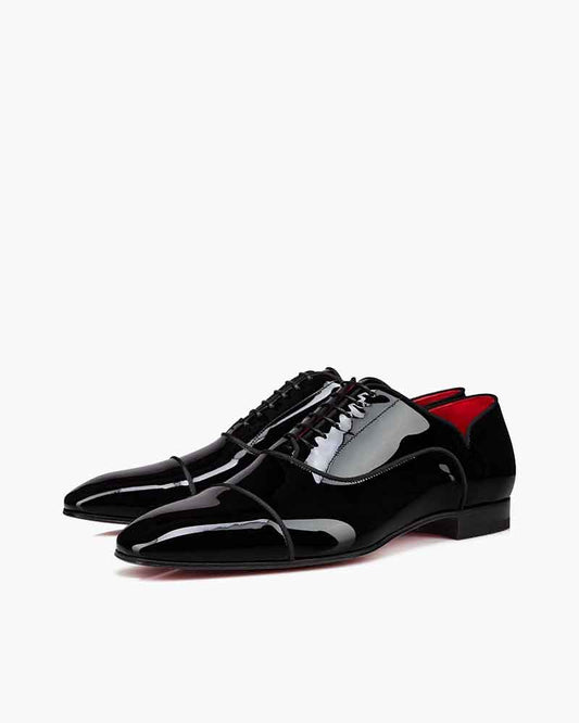 Men's Black Patent Calf Leather Oxfords