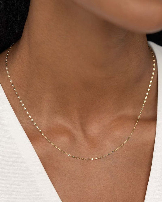 Gold Plated Sterling Silver Minimalist Chain Necklace