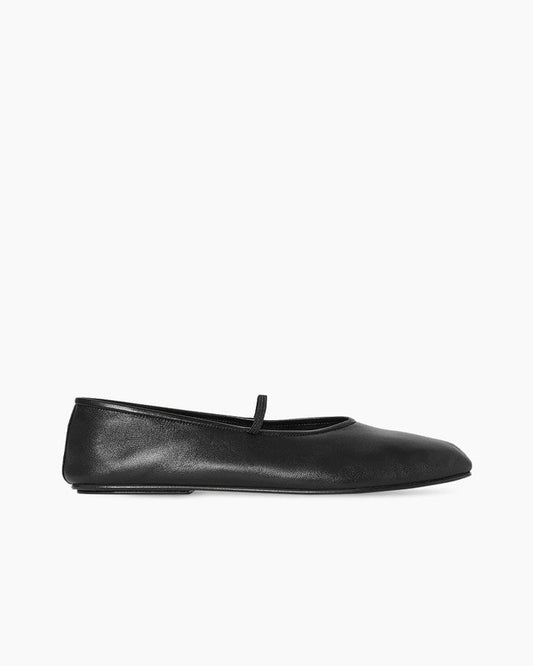 Elastic Ballet Slipper in Leather
