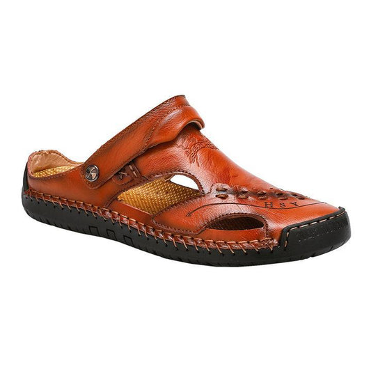 Men's casual breathable handmade leather sandals