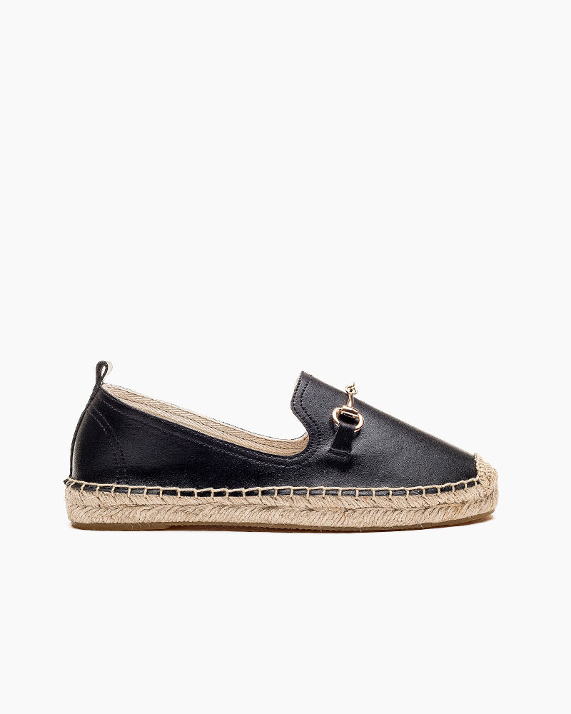 Horsebit-Classic-Metal-Buckle-Slip-On-Espadrilles-Flat-Loafer