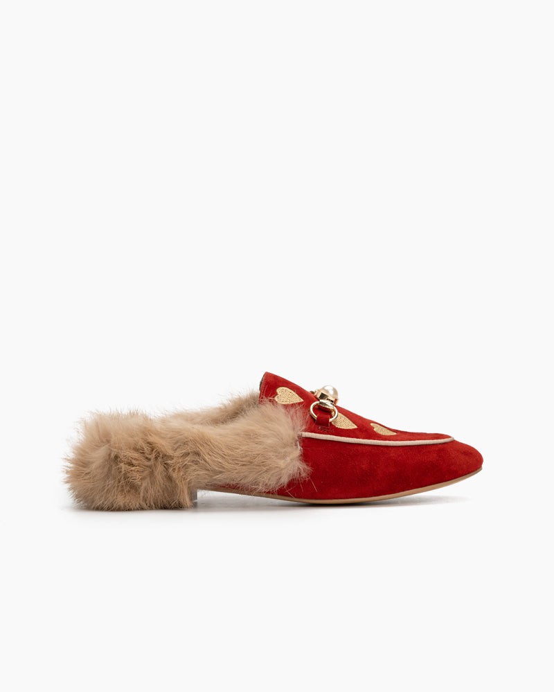 Pearl-Buckle-Love-Plush-Fur-Flat-Mules