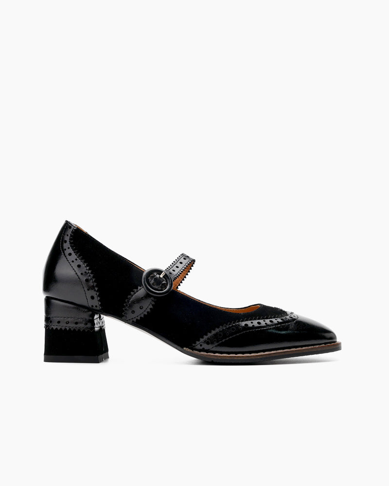 Mary Jane Platform Mid Heel Oxfords Dress Shoes Black / US 7.5 Mary Jane Platform Mid Heel Oxfords Dress Shoes Black / US 7.5