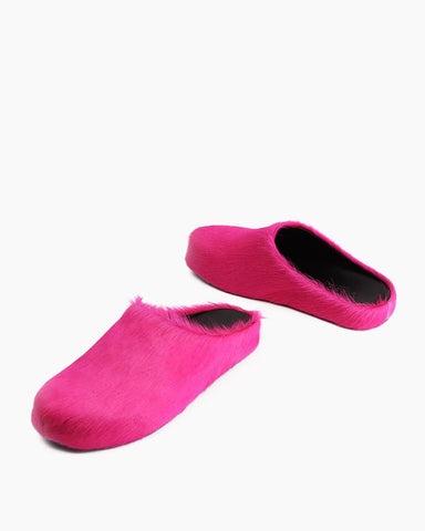 (Clean Up) Designer Real Fur Slides Clogs Mules Flat Luxury Slippers