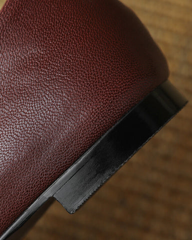 Minimalist Square Toe Leather Flat Loafers