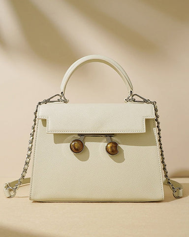 Chain Leather Medium Shoulder Satchel Bag
