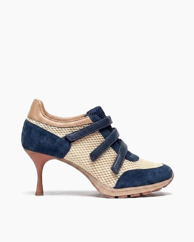 (Pre-sale) Breathable Mesh Triple-Strap Sneaker Heels