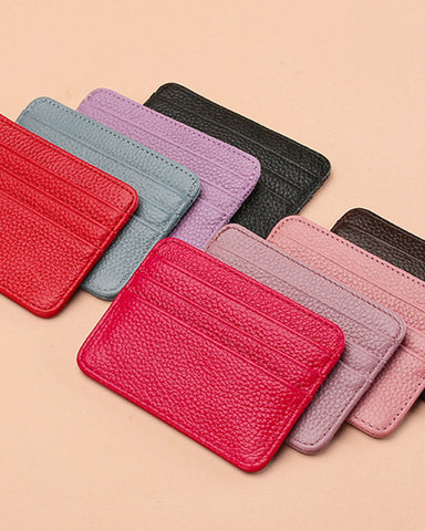 Slim Top Grain Leather Card Holder