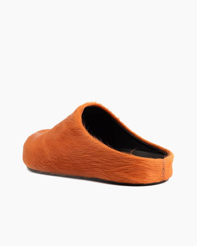 (Clean Up) Designer Real Fur Slides Clogs Mules Flat Luxury Slippers