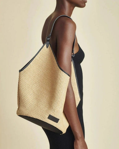 Women's Delicate Handwoven Raffia Shopper Tote