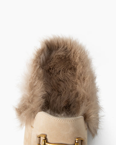 Alina Urban Elegance Fur Suede Flat Mules