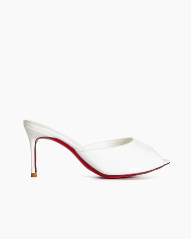 Dolly Series - 85mm Patent Calf Leather Heel Mules