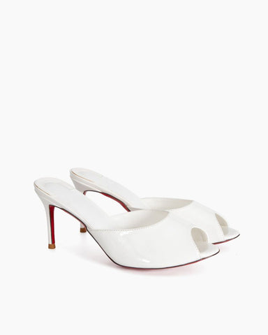 Dolly Series - 85mm Patent Calf Leather Heel Mules