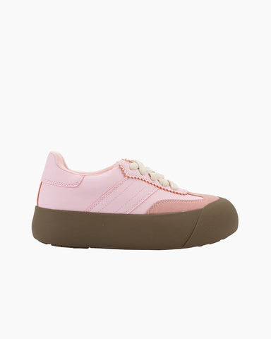 Pink Lace Up Comfortable Platform Sneakers