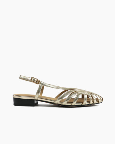 Women's Weekend Brunch Woven Detail Slingback Lambskin Sandals