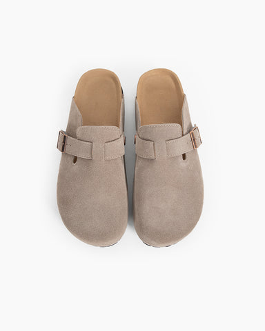 Suede Casual Adjustable Strap Clogs Mules