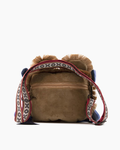 Embroidered Tiger Head Crossbody Bag