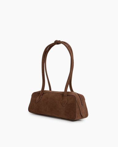 Vespera Suede Calfskin Double Zip Tote Shoulder Bag