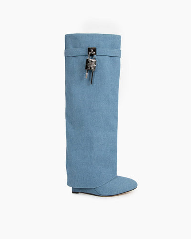 Women’s Midnight Padlock Wedge Boots