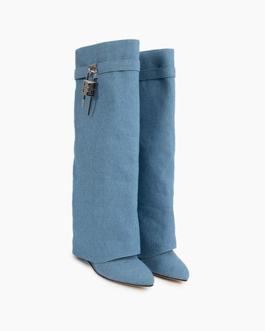 Women’s Midnight Padlock Wedge Boots