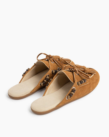 Woman's Suede Leather Mules