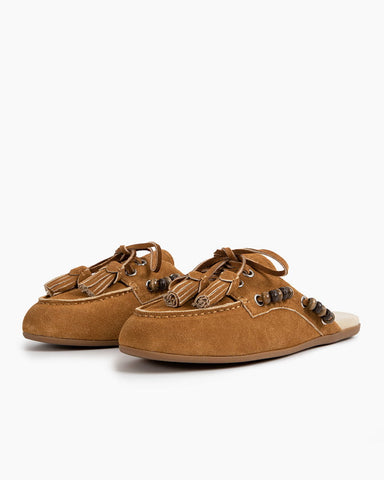 Woman's Suede Leather Mules