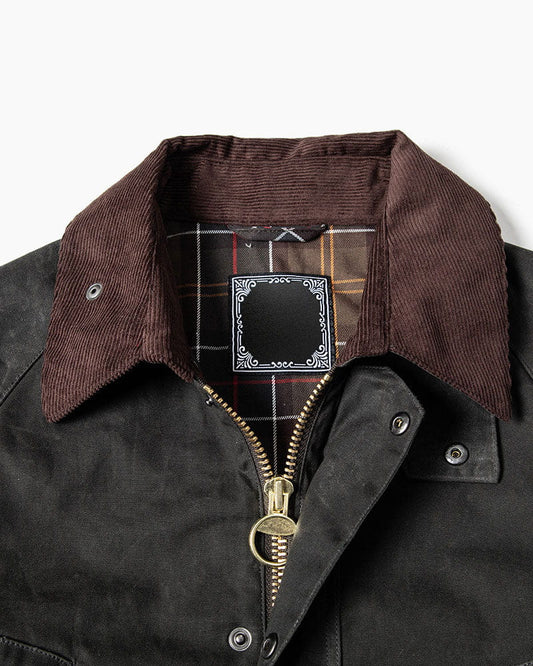 Men's Waxed Cotton Field Jacket Corduroy Collar