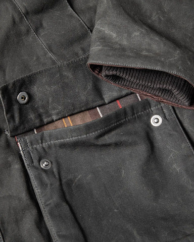 Men's Waxed Cotton Field Jacket Corduroy Collar