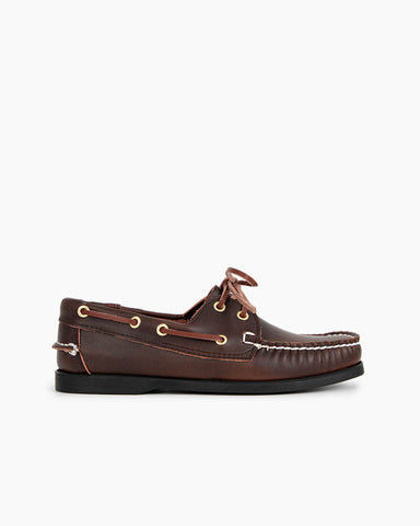 Leather Boat Shoes - Dark Brown